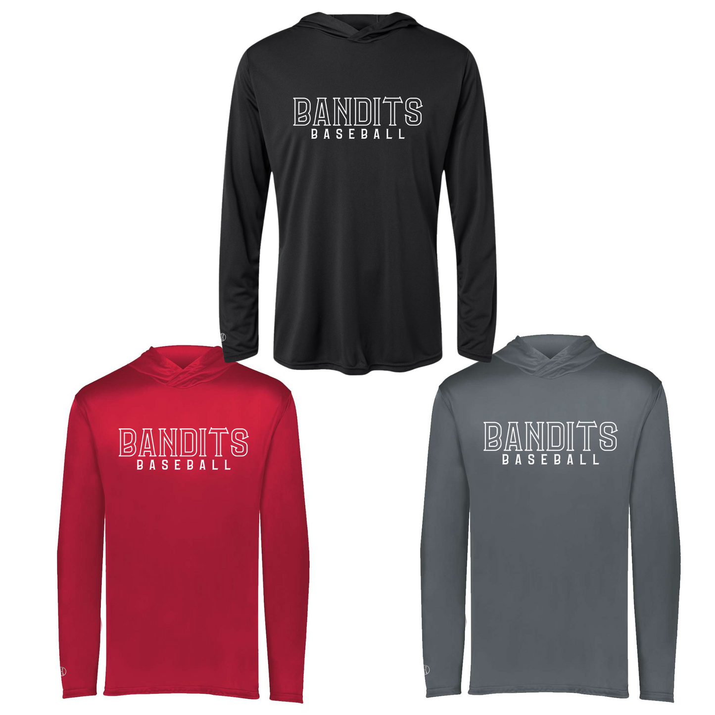 BANDITS Long Sleeve HOODED Performance Tee (Youth)