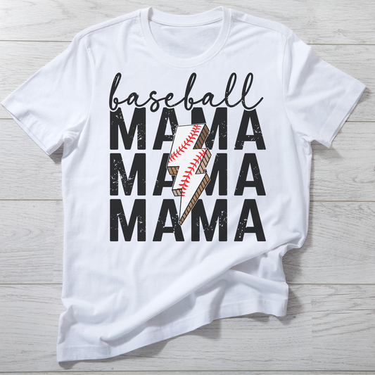 Lightning Bolt Baseball Mama T-Shirt