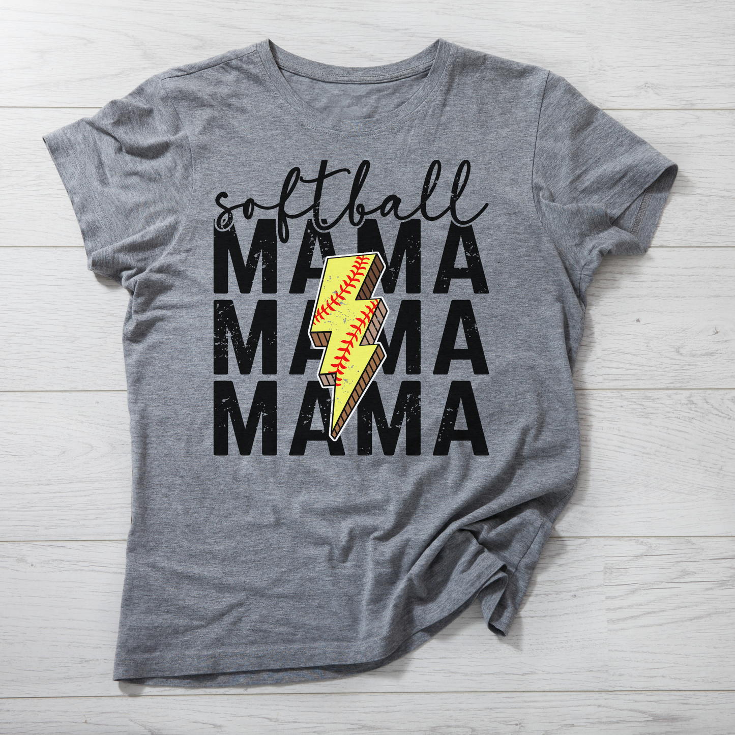 Lightning Bolt Softball Mama T-Shirt