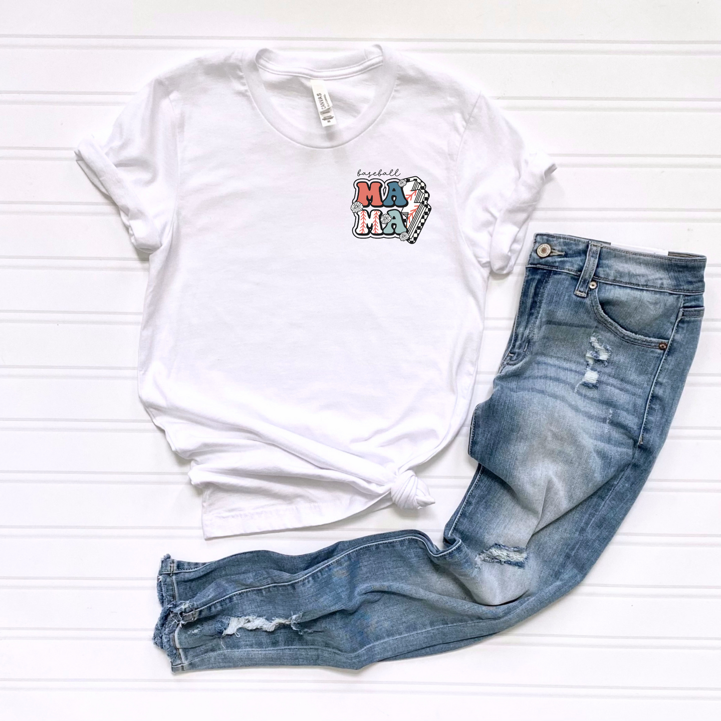 Baseball Mama "Pocket Print" T-Shirt