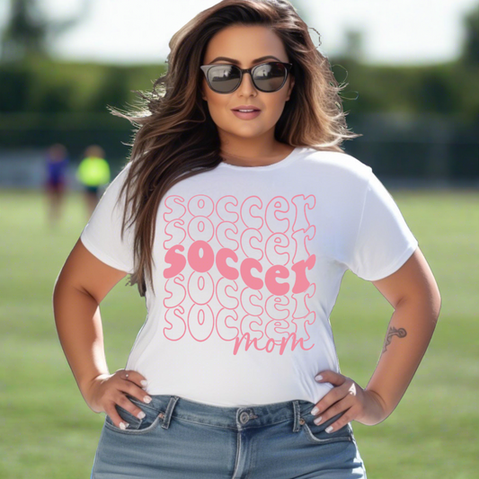Soccer Mom T-Shirt (Pink Font)