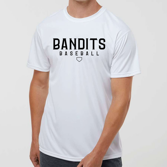 BANDITS Performance T-Shirt (White w/Black Logo)
