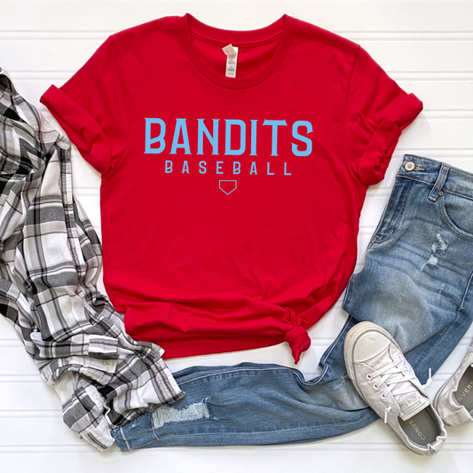 BANDITS Cotton Blend T-Shirt (Red w/Blue Logo)