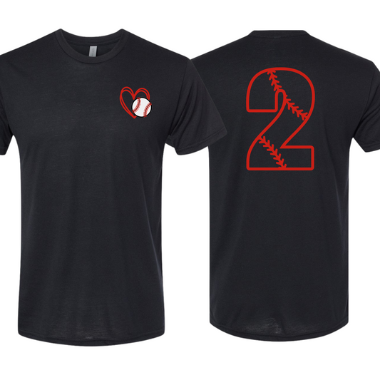 Custom Baseball Number T-Shirt