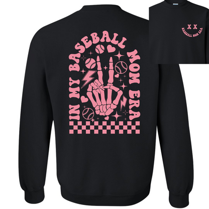 Baseball Mom Era Crewneck Sweatshirt (Pink Font)